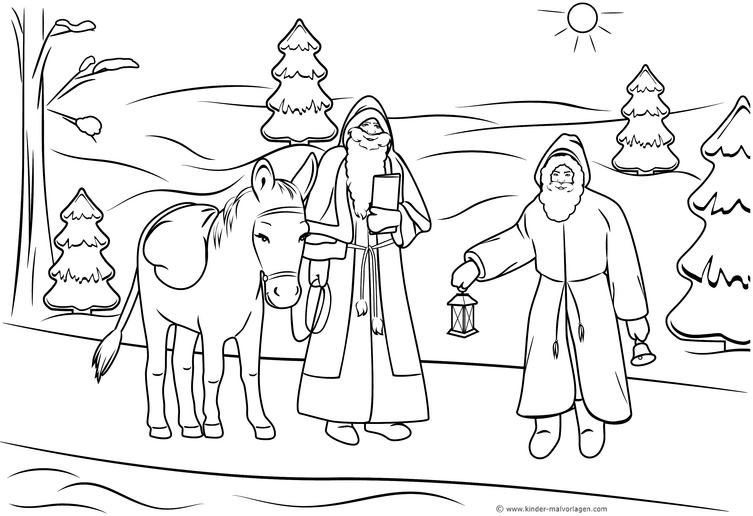 nikolaus-und-esel-in-winterlandschaft