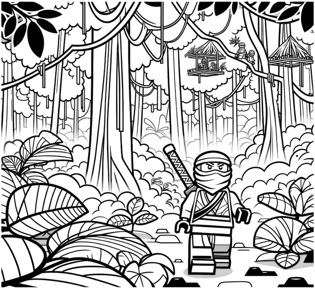 ninja-im-dschungel-ausmalvorlage