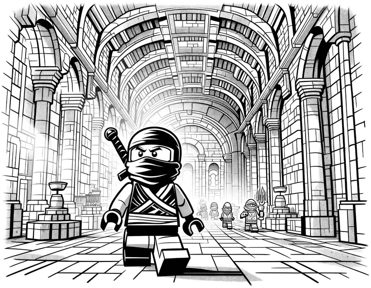ninja-in-architektur-ausmalvorlage