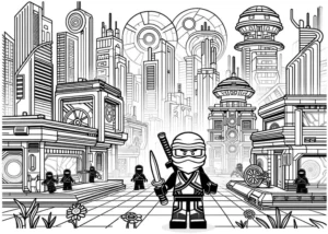 ninja-in-futuristischer-stadt-malvorlage