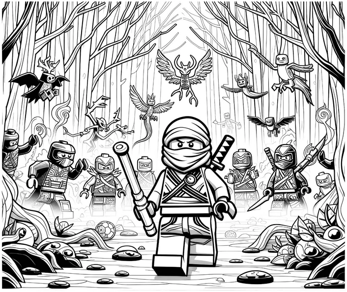 ninjago-malfreude-in-wald-mit-voegeln