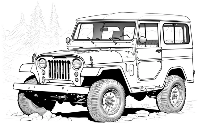 offroad-wagen-in-der-natur-ausmalvorlage