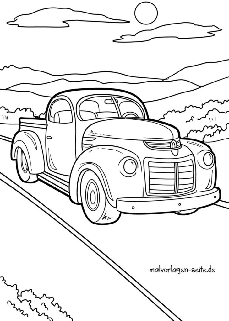 oldtimer-in-der-natur-ausmalvorlage