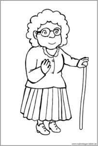 oma-mit-stock-ausmalvorlage