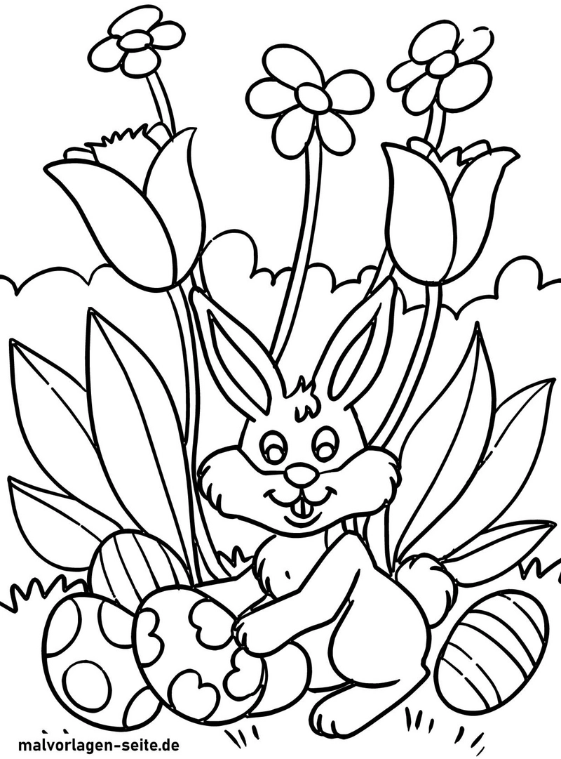 osterhase-bunte-eier-blumen-malen