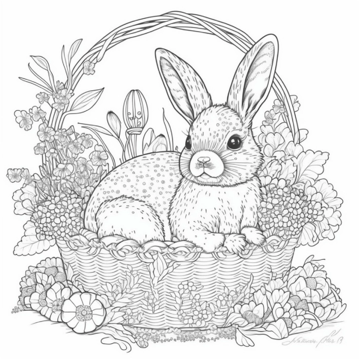 osterhase-im-korb-ausmalvorlage