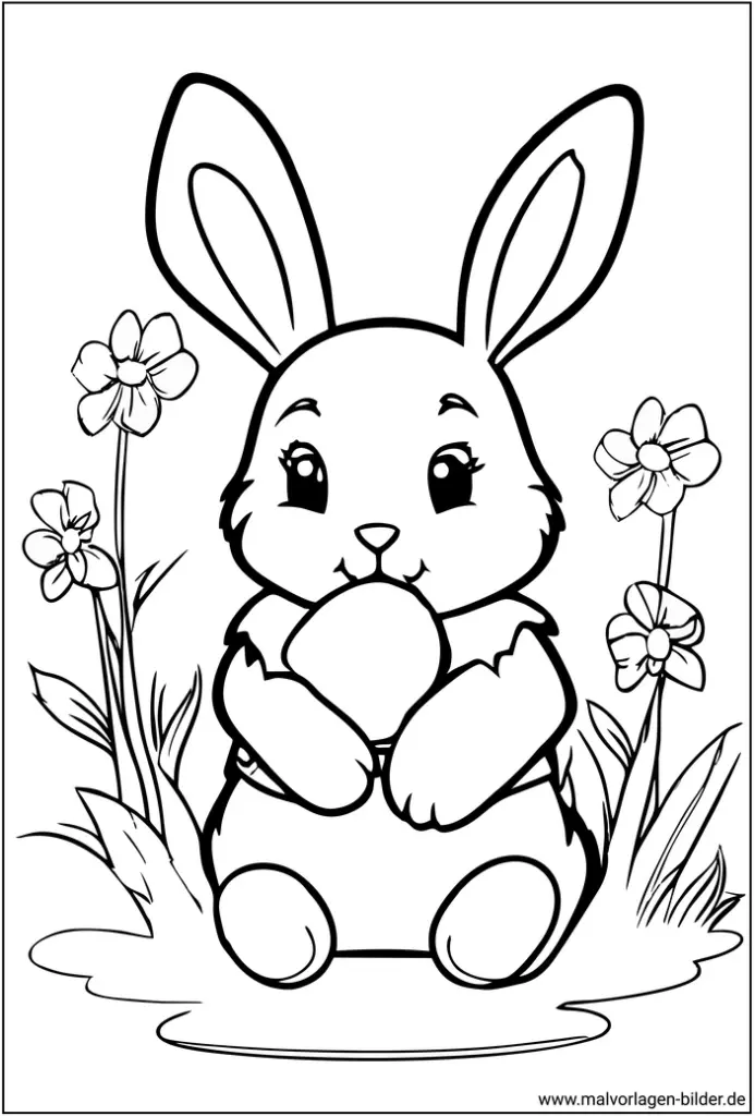 osterhase-mit-ei-und-blumen-ausmalbild