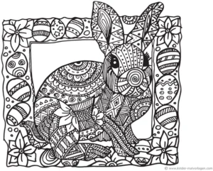 osterhase-mit-ostereiern-und-blumen-malen