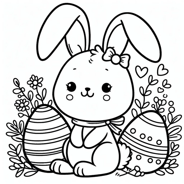 osterhase-und-ostereier-malvorlage