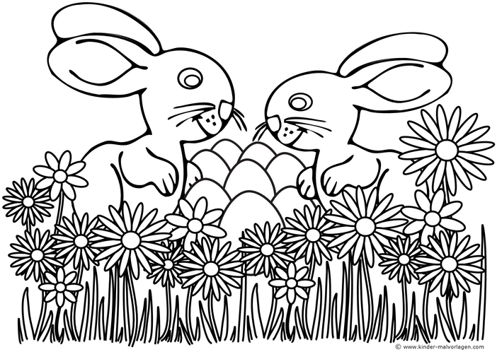 osterhasen-blumen-und-eier-malvorlage