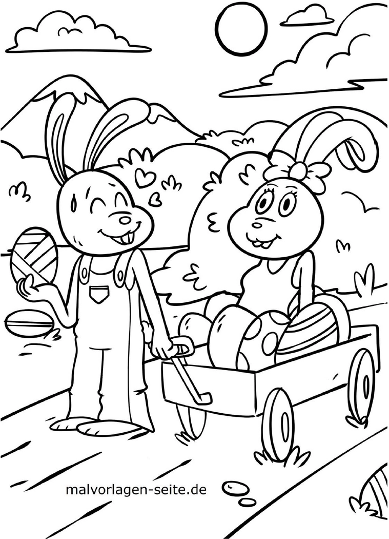 osterhasen-und-bunte-eier-in-der-natur