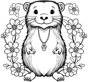 otter-mit-blumen-ausmalvorlage