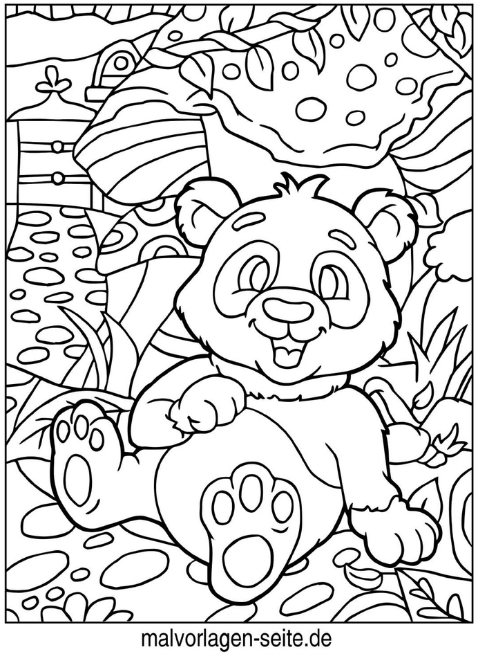 panda-im-wald-mit-blumen-und-schmetterlingen