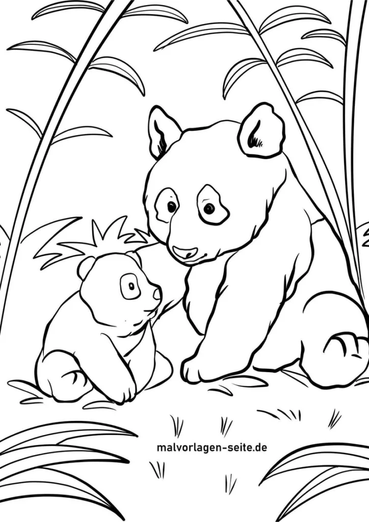panda-und-baby-in-der-natur
