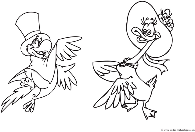 papagei-und-gans-comic-ausmalvorlage