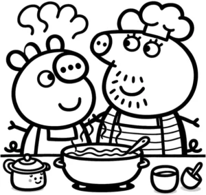 peppa-wutz-beim-kochen-ausmalvorlage