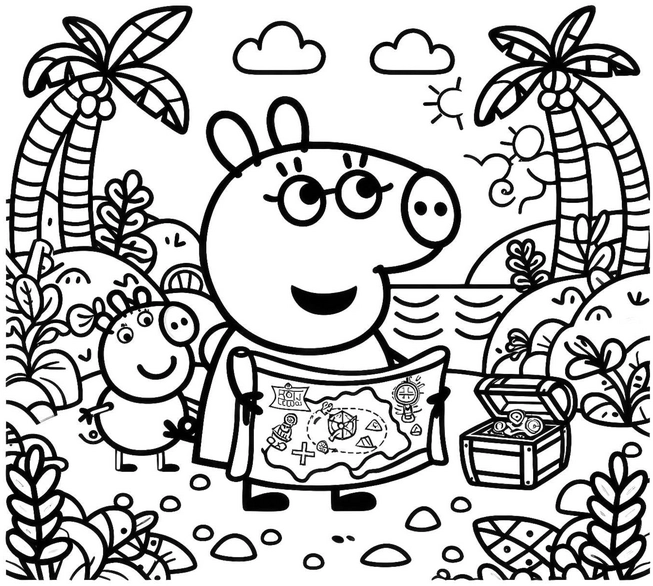 peppa-wutz-schatzsuche-ausmalvorlage