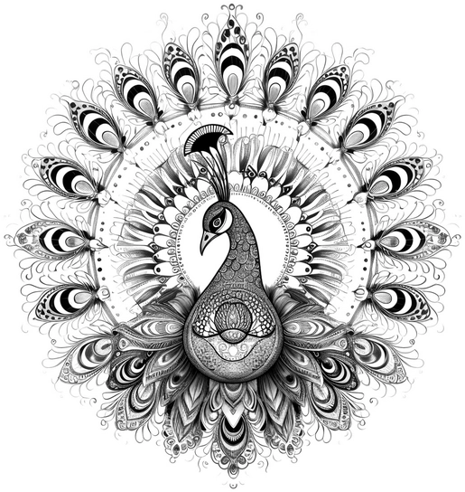 pfau-im-mandala-stil-ausmalvorlage