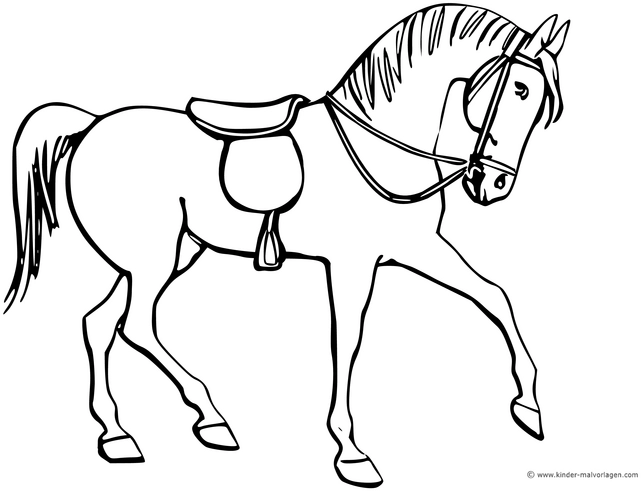 pferd-im-trab-ausmalvorlage