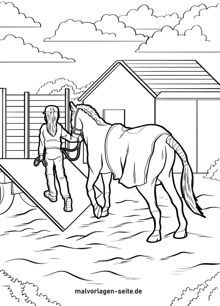 pferd-transport-mit-kind-auf-anhaenger