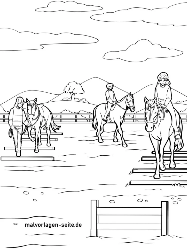 pferde-reiter-reiterhof-malvorlage