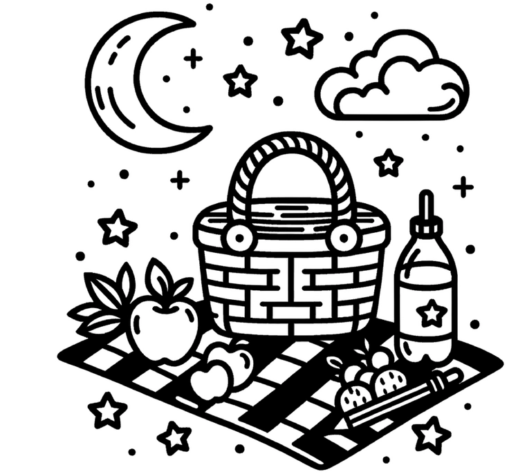 picknick-unter-dem-sternen-himmel-malvorlage
