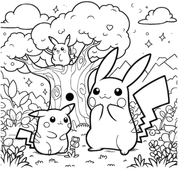 pikachu-in-der-natur-malen