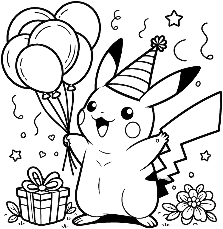 pikachu-mit-ballons-und-geschenk-feier-malen