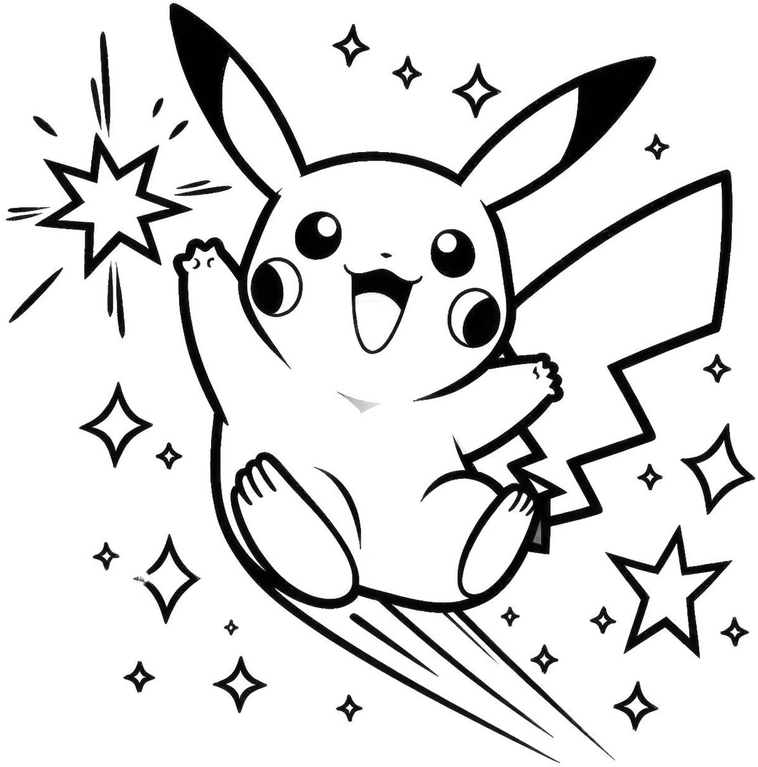 pikachu-mit-sternen-ausmalbild