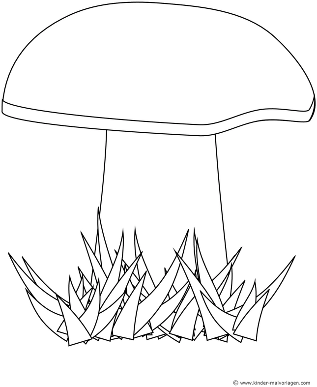pilz-mit-gras-ausmalvorlage