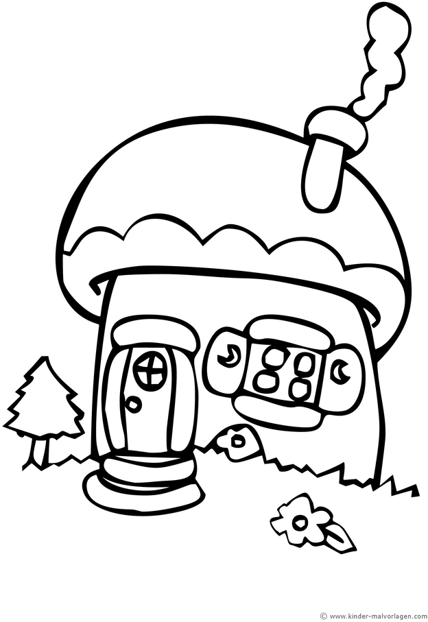 pilzhaus-ausmalvorlage