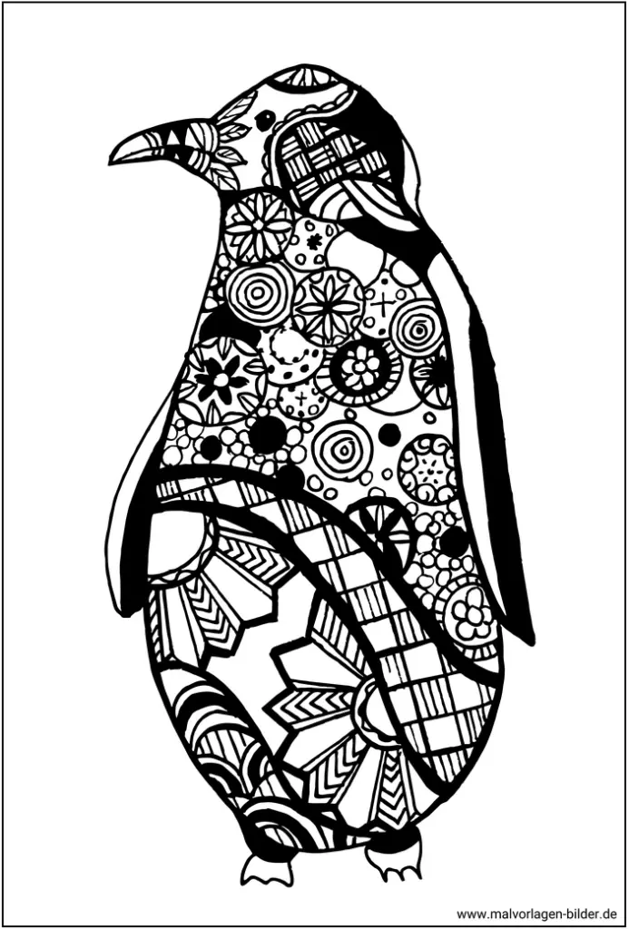 pinguin-mit-kreativen-mustern-ausmalvorlage