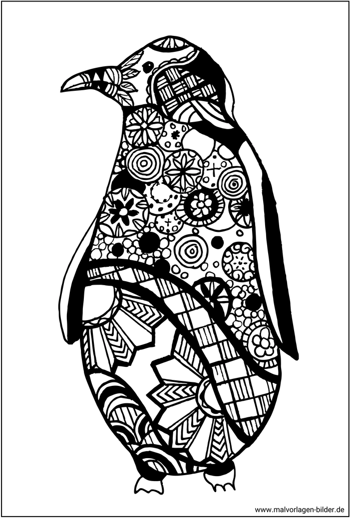 pinguin-mit-kreativen-mustern-ausmalvorlage
