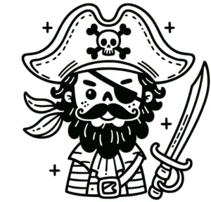 pirat-mit-schwert-und-totenkopf-ausmalvorlage