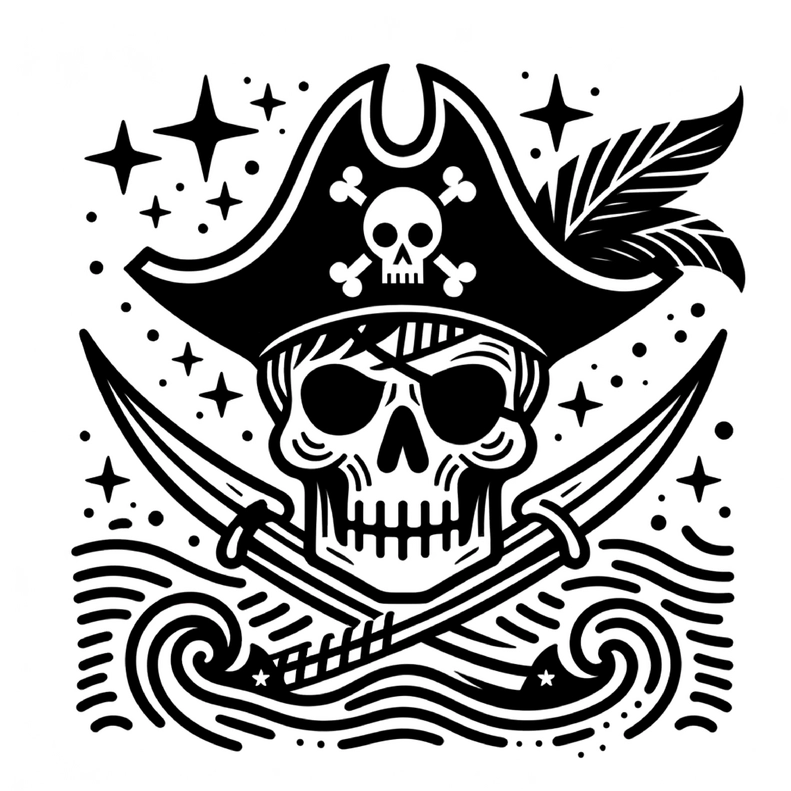 piratenschaedel-mit-saebeln-und-wellen-ausmalvorlage