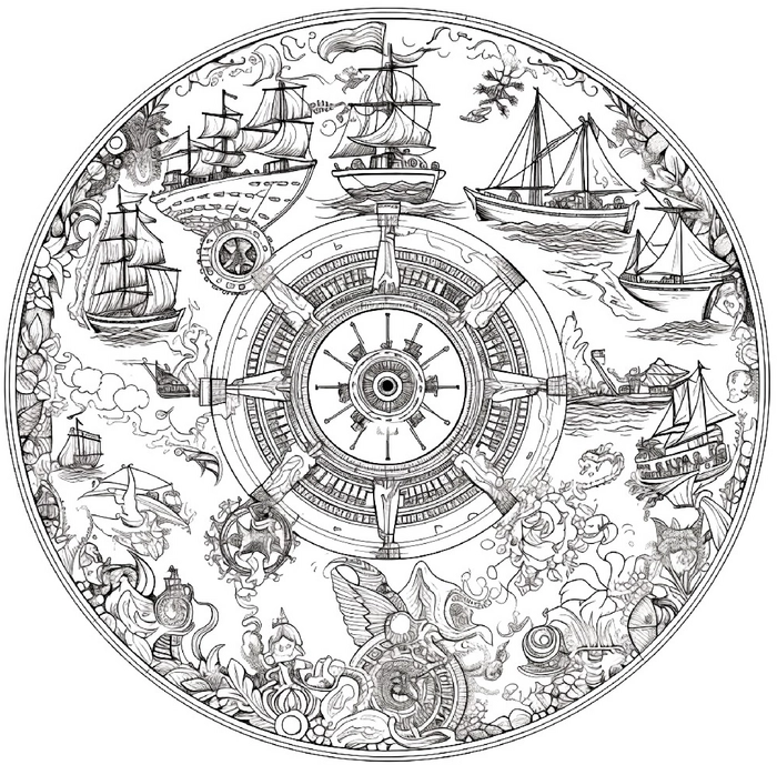 piratenschiff-mandala-ausmalvorlage
