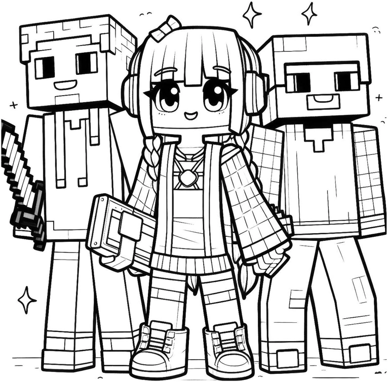 pixelartige-figuren-ausmalbild-kreativ-entdecken