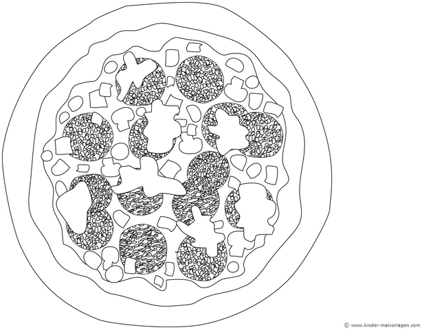 pizza-mit-zutaten-ausmalvorlage