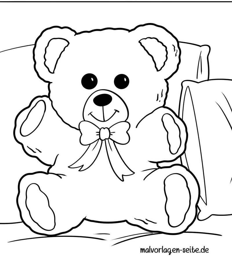 plueschbaer-mit-schleife-ausmalvorlage