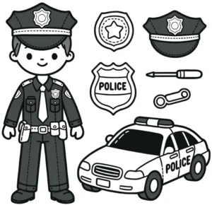 polizei-malvorlage-mit-polizisten-und-fahrzeug