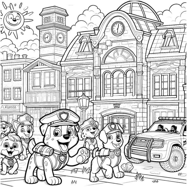 polizeihunde-in-der-stadt-malen