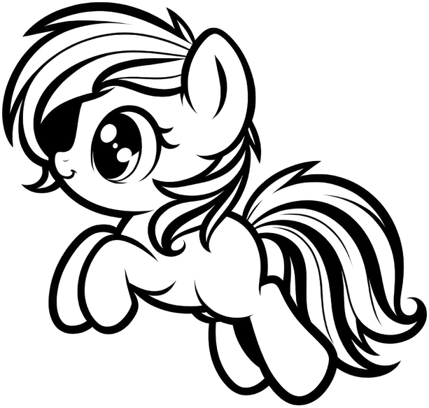pony-mit-augenklappe-ausmalbild-vorlage