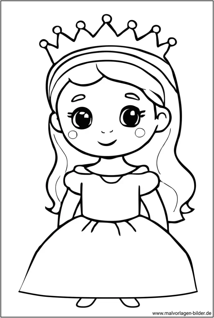 princessin-ausmalbild-fuer-kinder-kreativ-gestalten