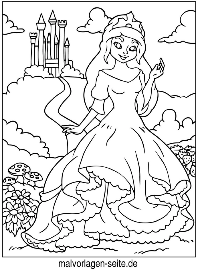 princessin-im-maerchenland-ausmalvorlage