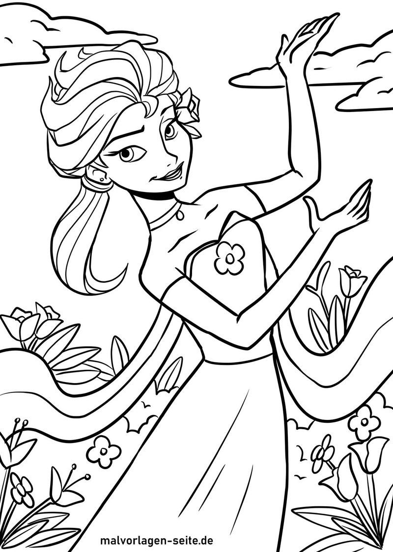 princessin-mit-blumen-und-wolken