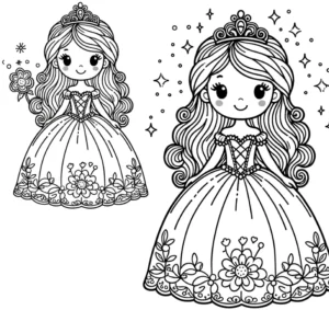 princessin-mit-funkelnden-sternen-und-blumen