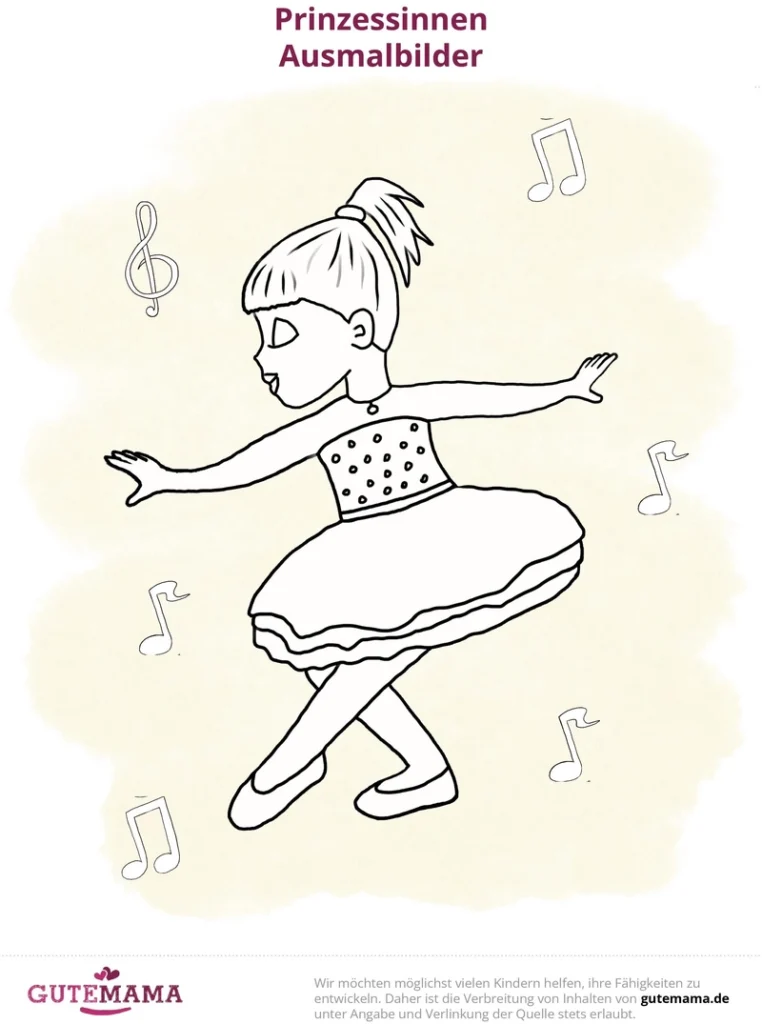 princessin-tanz-und-musik-ausmalvorlage