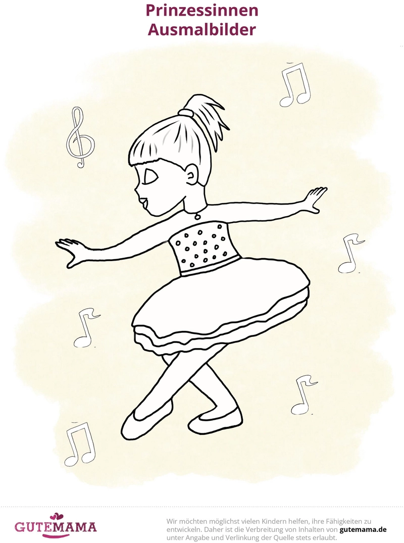 princessin-tanz-und-musik-ausmalvorlage