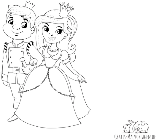 prinz-und-prinzessin-ausmalvorlage