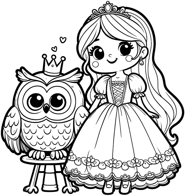 prinzessin-eule-ausmalvorlage